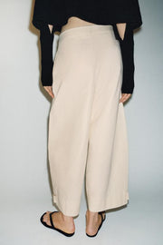 Pantalon coupe barrel à bas réglable