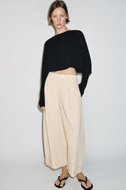 Pantalon coupe barrel à bas réglable