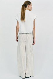Pantalon large à rayures effet foulard