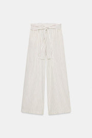 Pantalon large à rayures effet foulard