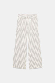 Pantalon large à rayures effet foulard
