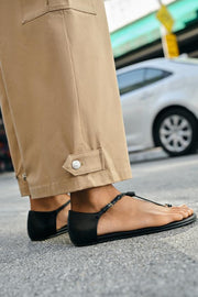 Pantalon paperbag à poches cargo