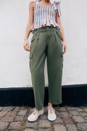 Pantalon cargo taille mi-haute