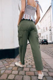 Pantalon cargo taille mi-haute