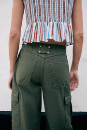 Pantalon cargo taille mi-haute