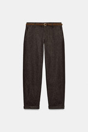 Pantalon chino avec ceinture tressée