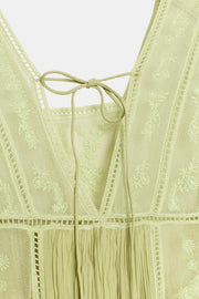 Robe plissée brodée ZW Collection