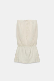 Robe bustier contrastée brodée