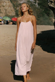 Robe midi en mousseline à volume