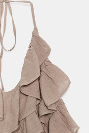 Robe en mousseline dos-nu à volants