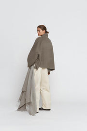 Veste en mélange de laine à surpiqûres ZW Collection