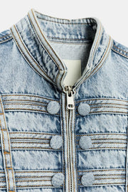 Veste en denim cintrée à boutons ZW Collection