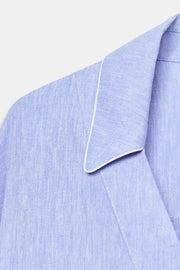 Blouse en lin à détails passepoilés