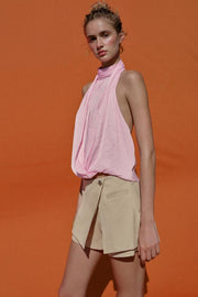 Jupe-culotte croisée taille basse