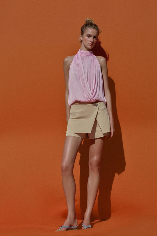 Jupe-culotte croisée taille basse