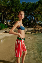 Bermuda à rayures avec ceinture