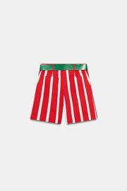 Bermuda à rayures avec ceinture