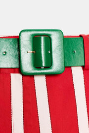 Bermuda à rayures avec ceinture