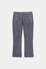 Pantalon mini coupe évasée en lin