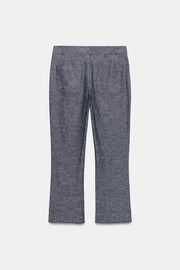 Pantalon mini coupe évasée en lin