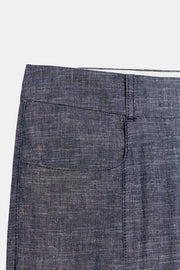 Pantalon mini coupe évasée en lin