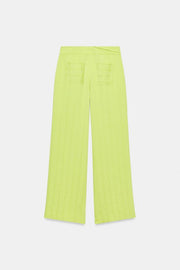 Pantalon large taille haute à revers