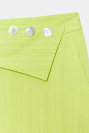 Pantalon large taille haute à revers