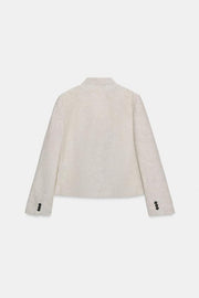 Blazer droit en lin à pinces