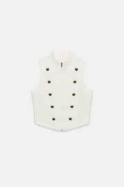 Gilet dos-nu à boutons