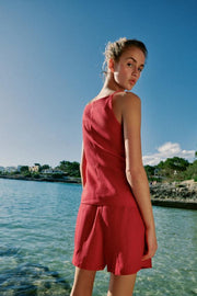 Bermuda en lin à pinces