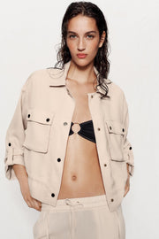 Veste safari à manches retroussées