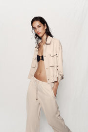 Veste safari à manches retroussées