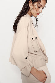 Veste safari à manches retroussées