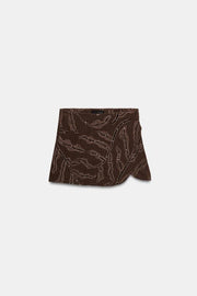 Jupe-culotte croisée à sequins