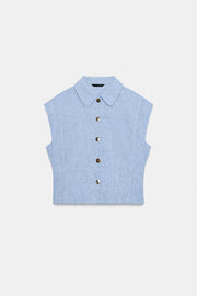 Chemise sans manches en lin