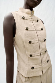 Chemise à boutons sans manches