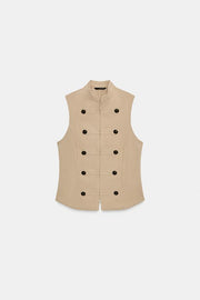 Chemise à boutons sans manches
