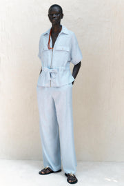 Pantalon large en lin