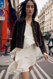 Blouson 100 % cuir suédé