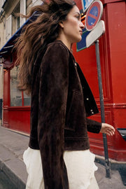 Blouson 100 % cuir suédé