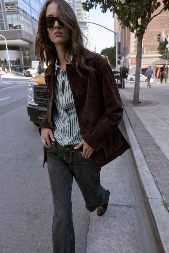 Blouson 100 % cuir suédé