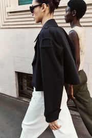 Trench court croisé