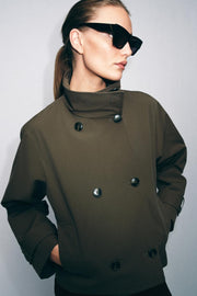 Trench court croisé