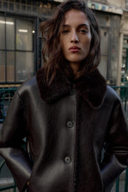 Blouson réversible double-face effet cuir