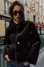Blouson réversible double-face effet cuir