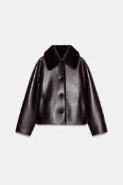 Blouson réversible double-face effet cuir