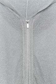 Sweat-shirt à capuche en maille à fil métallisé