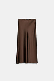 Jupe midi satinée
