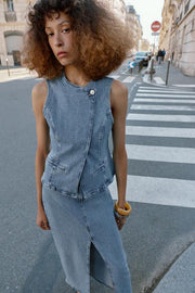 Gilet Z1975 croisé en denim