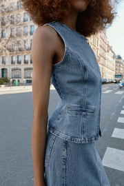 Gilet Z1975 croisé en denim